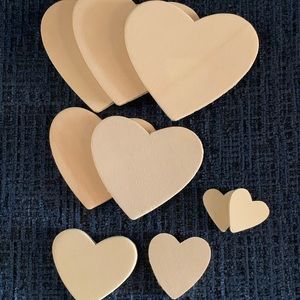 🔥9pc Arts & Crafts Wooden Hearts